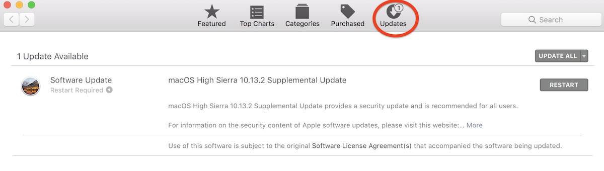 Mac software updates in the App Store